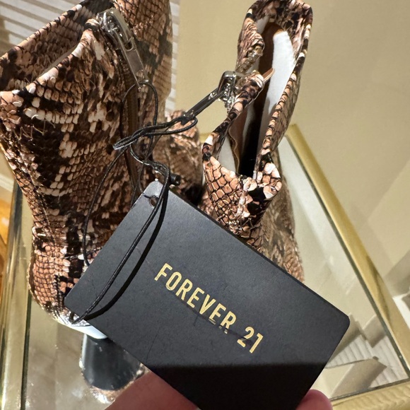 COPY - Forever 21 Brown and Black Ankle Boots with Snakeskin Print - Picture 3 of 5